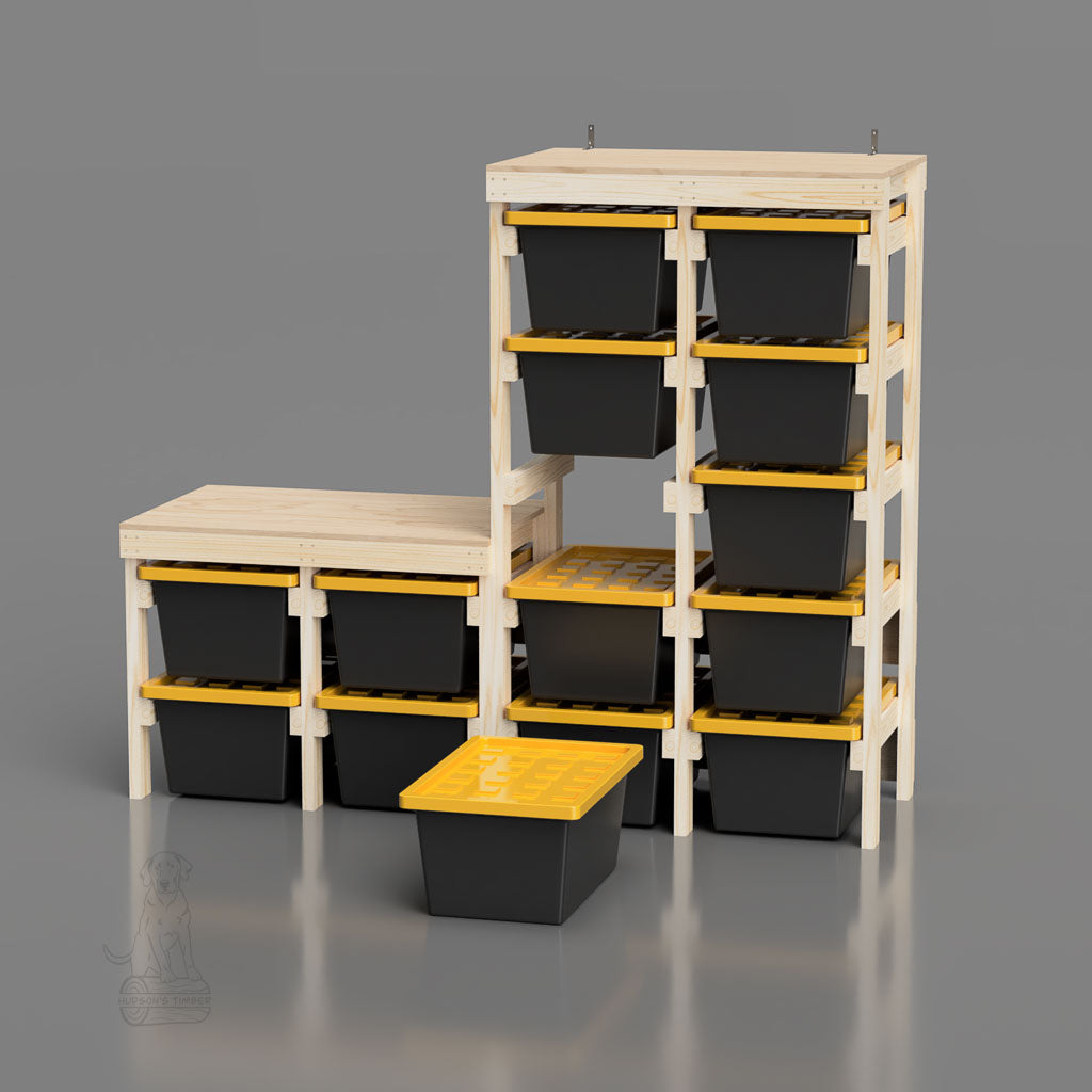 27 gallon tote rack render for pdf plans