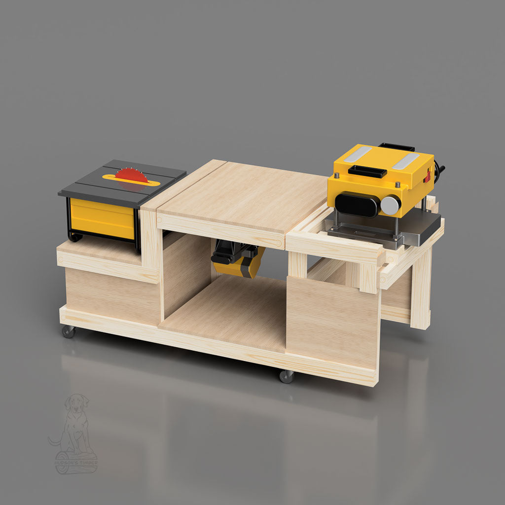 Flip Top workbench setup for planer