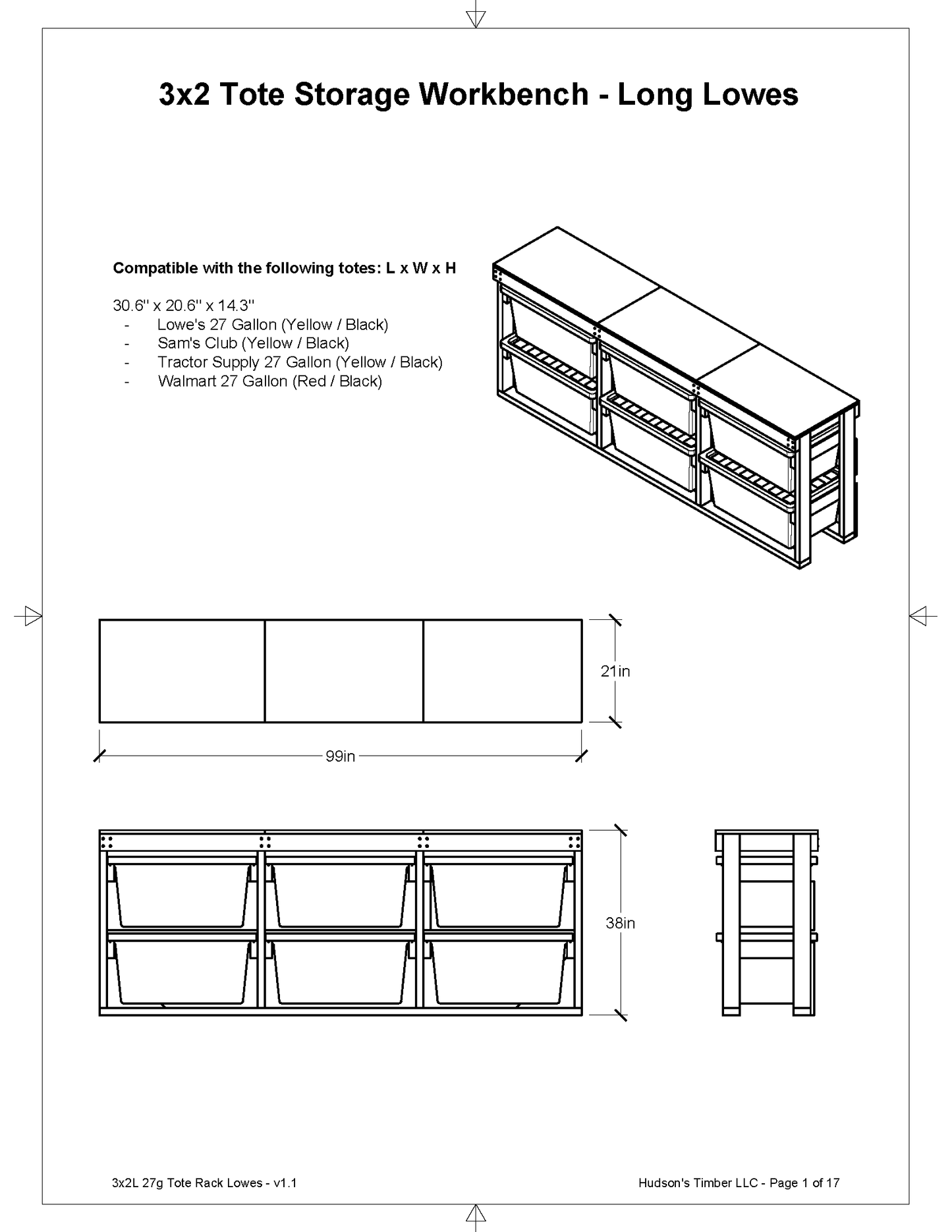 27 Gallon Tote Sideways Storage Rack Plans PDF