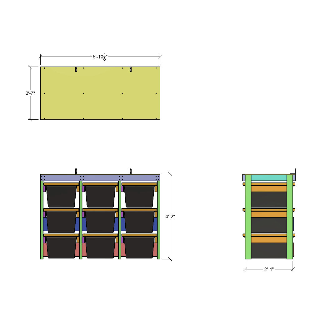 27 Gallon Tote Rack - Holds 9 Lowe's Totes