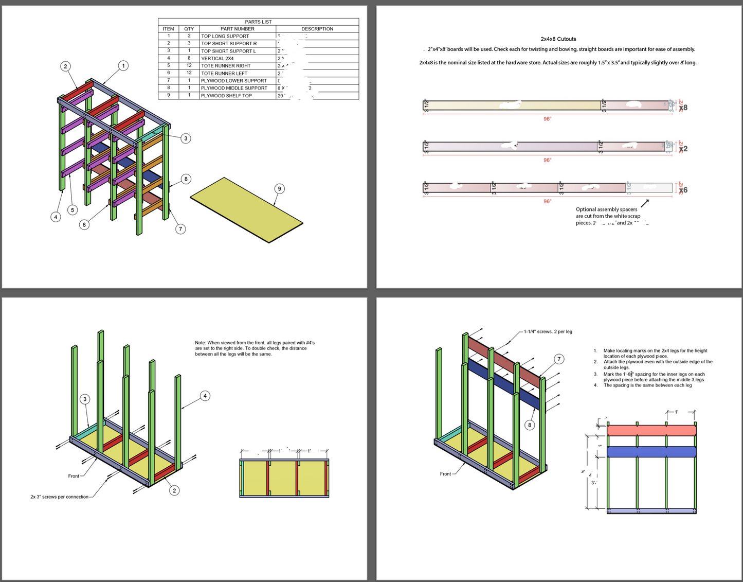 Sample Instructions for 3x4 hdx tote rack
