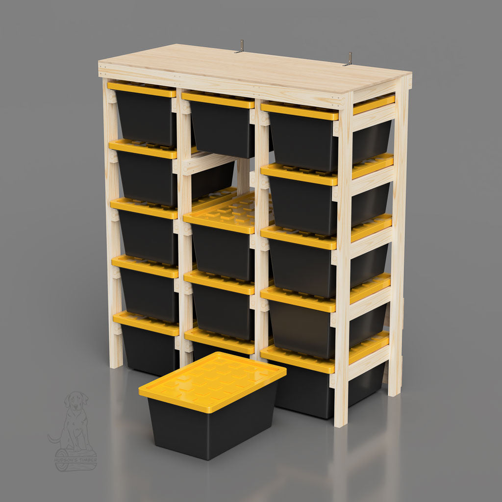 27 gallon tote rack for 15 totes