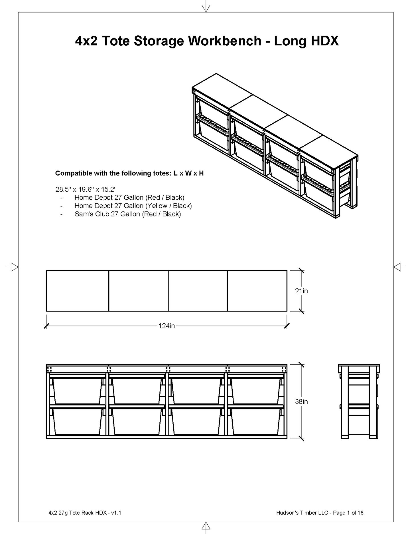 27 Gallon Tote Sideways Storage Rack Plans PDF