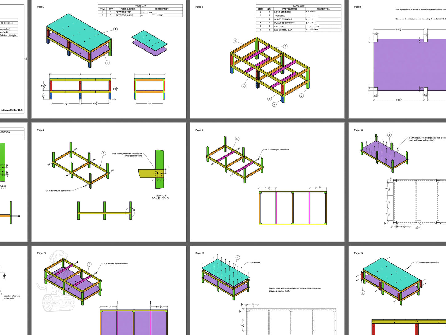Sample instructions for 4x8 mobile workbench