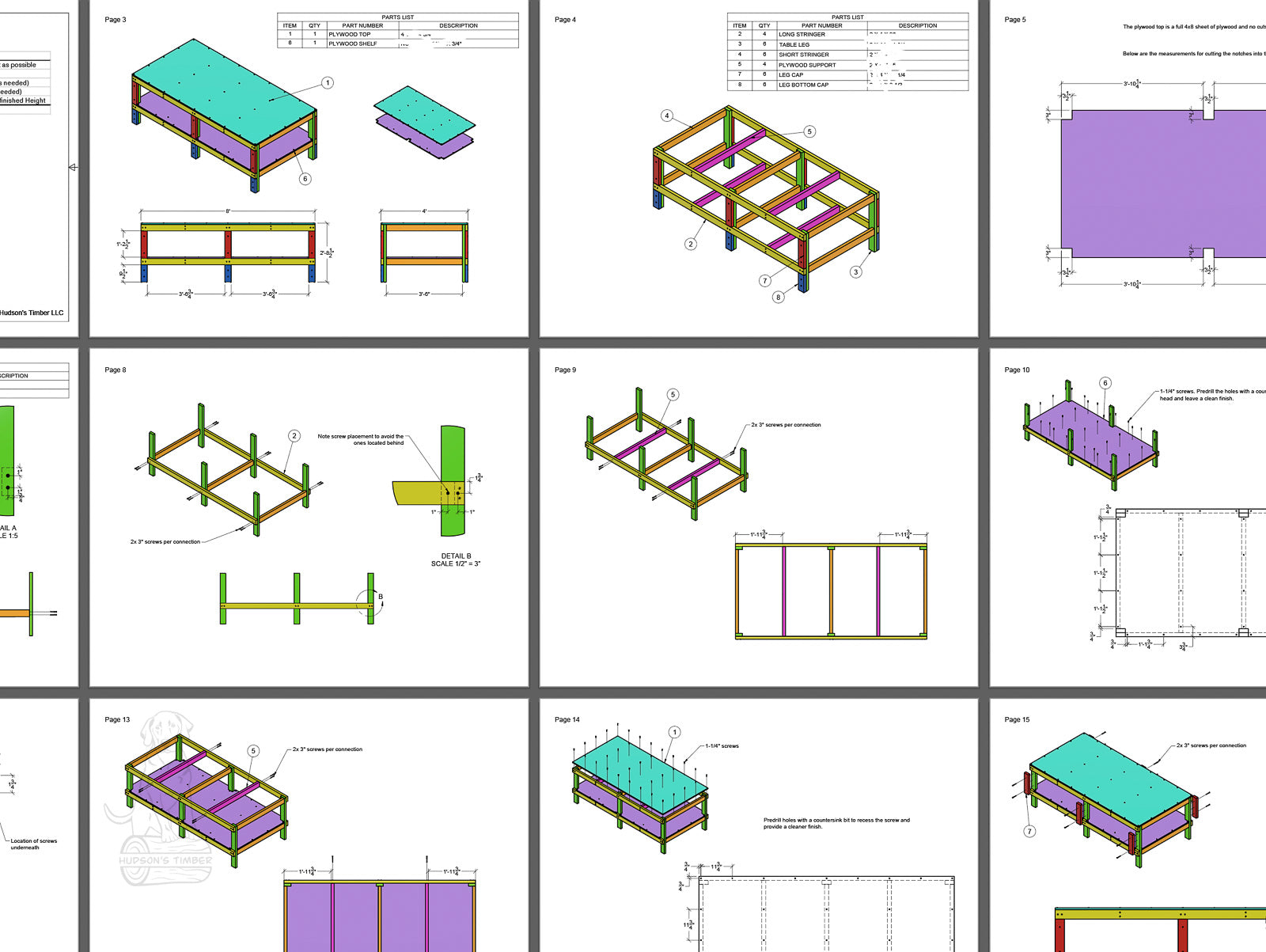 Sample instructions for 4x8 mobile workbench