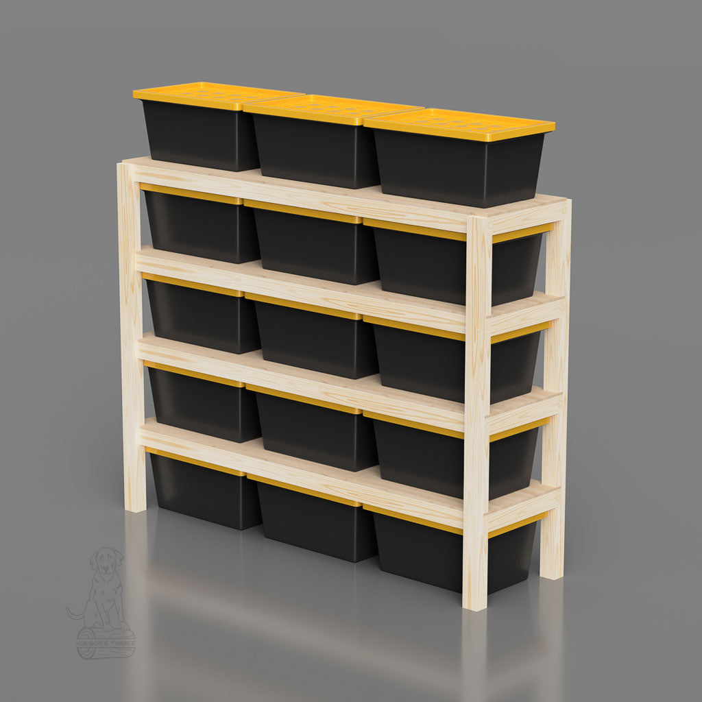 8 foot wide storage shelves that work with lowes 27 gallon totes