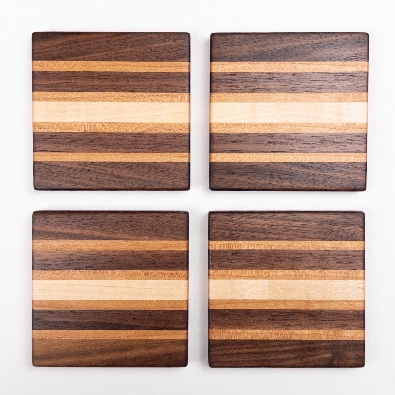 Set of Walnut Hardwood Coasters