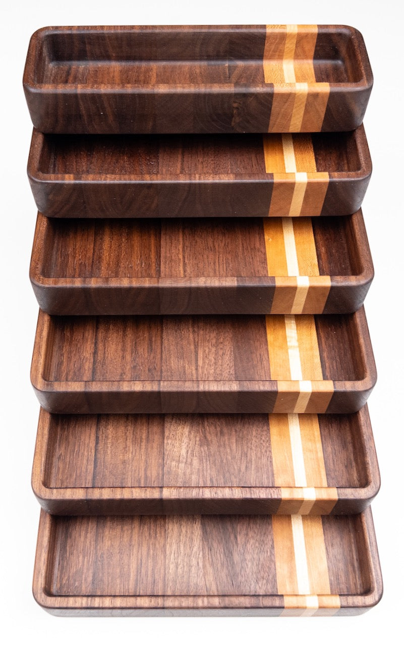Vcarve cut file finished valet trays hardwood
