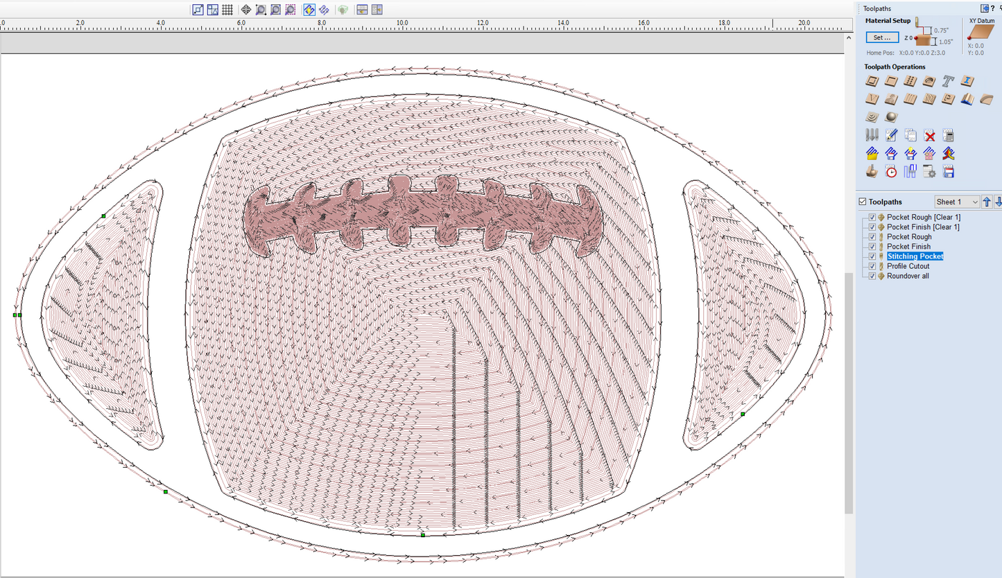 Football Tray Vcarve crv File