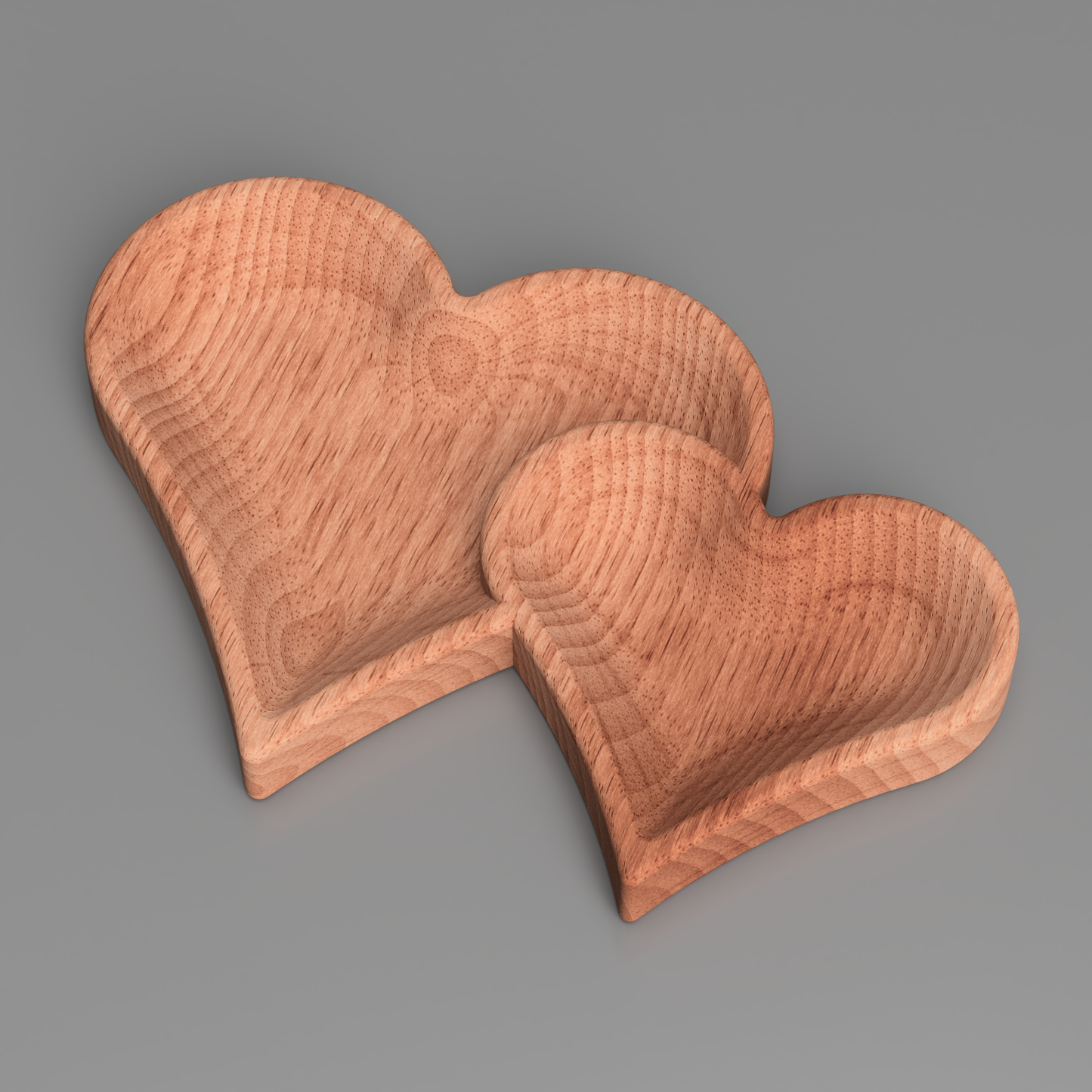 3d Double Heart Concave