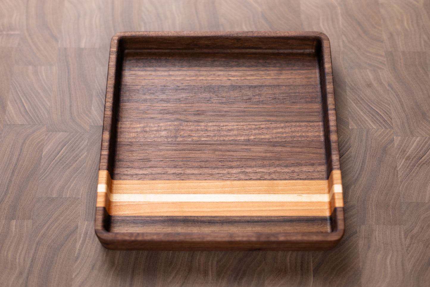 Striped Walnut Maple Cherry Valet Tray