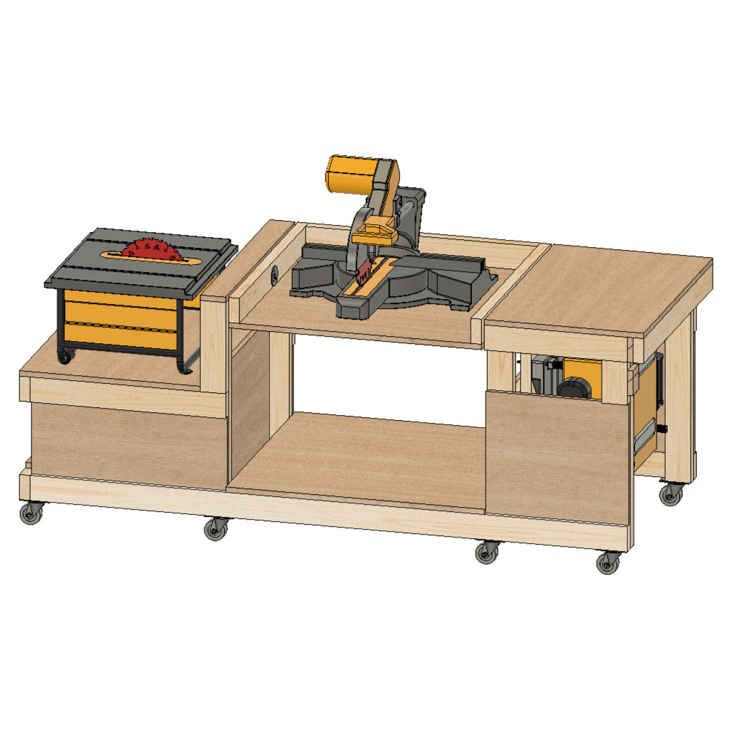 3 tool flip top workbench cad view