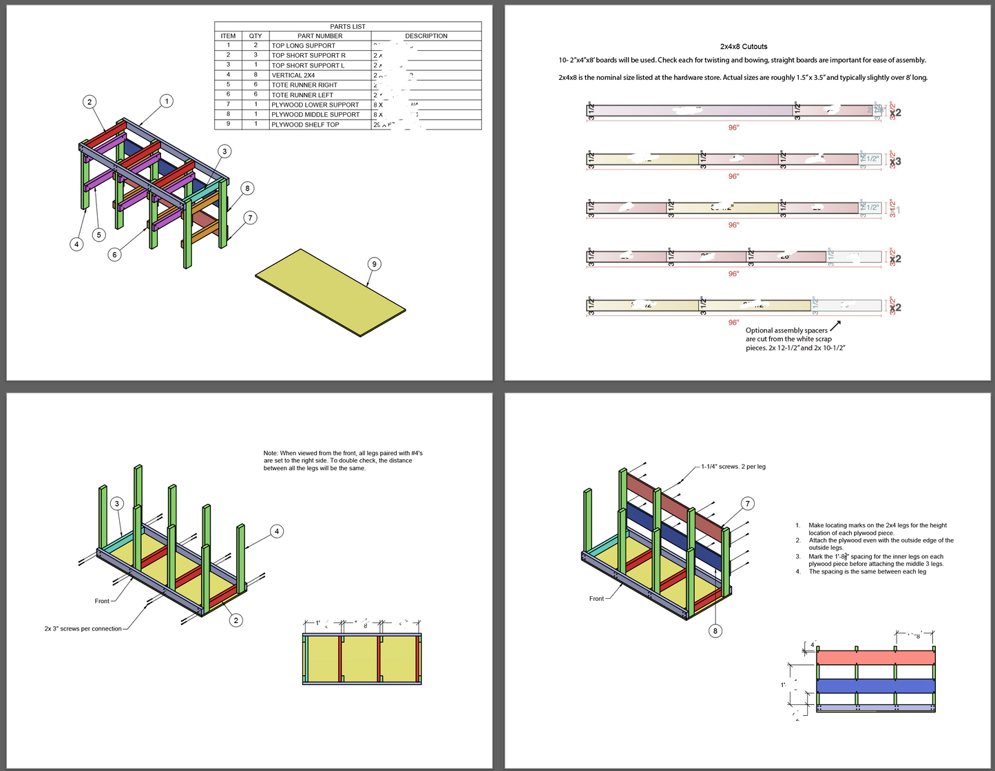 sample instructions for tote rack workbench
