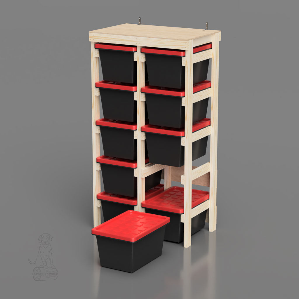 27 Gallon Tote Rack Holds 10 HDX Totes – Hudson's Timber