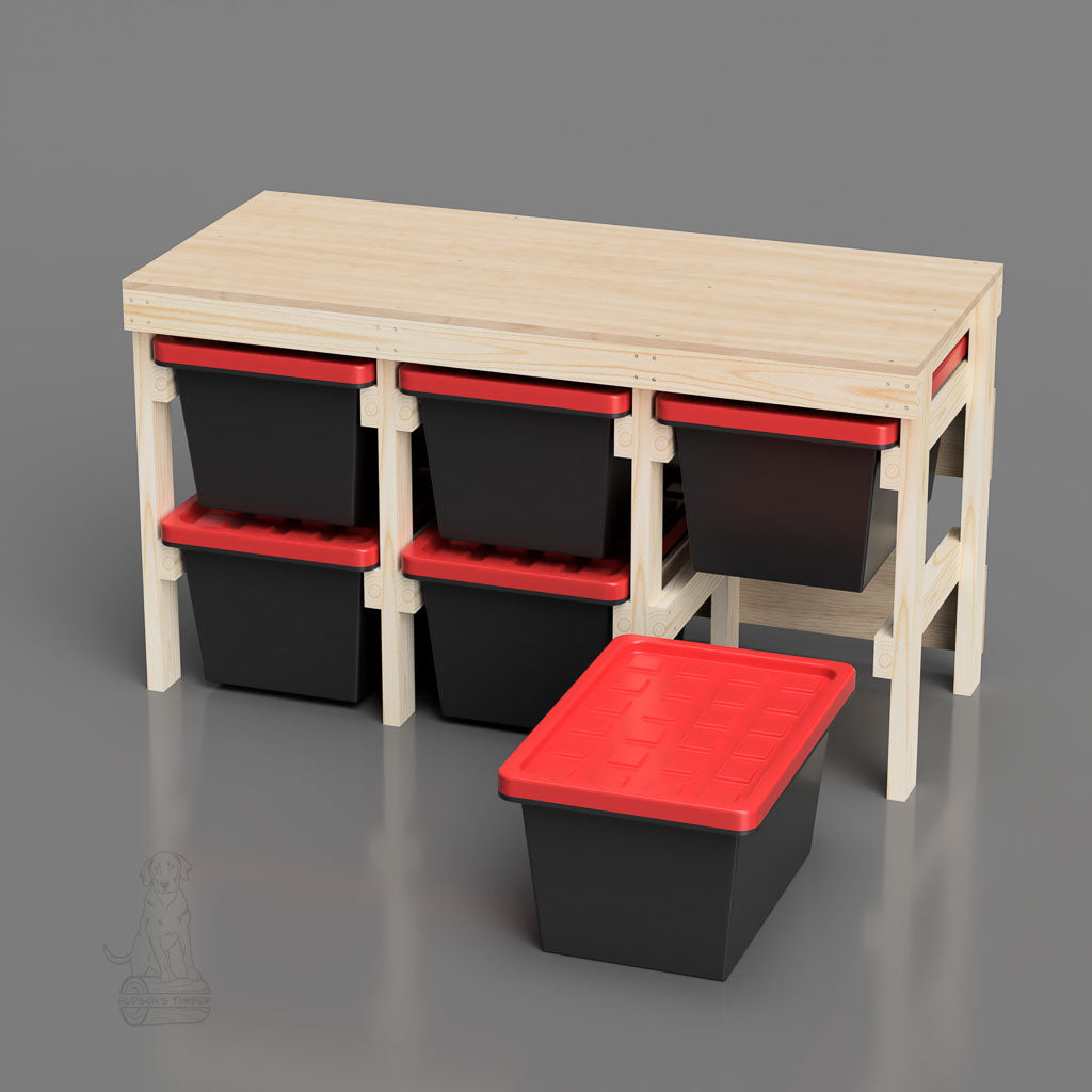 27 gallon tote rack workbench for hdx totes