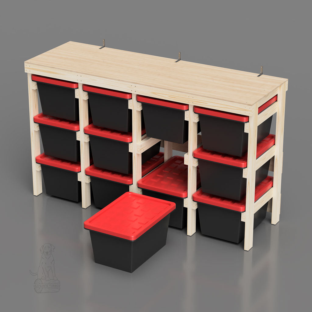 27 Gallon Tote Rack Holds 12 HDX Totes – Hudson's Timber