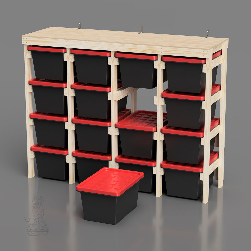 27 Gallon Tote Rack Holds 16 HDX Totes – Hudson's Timber