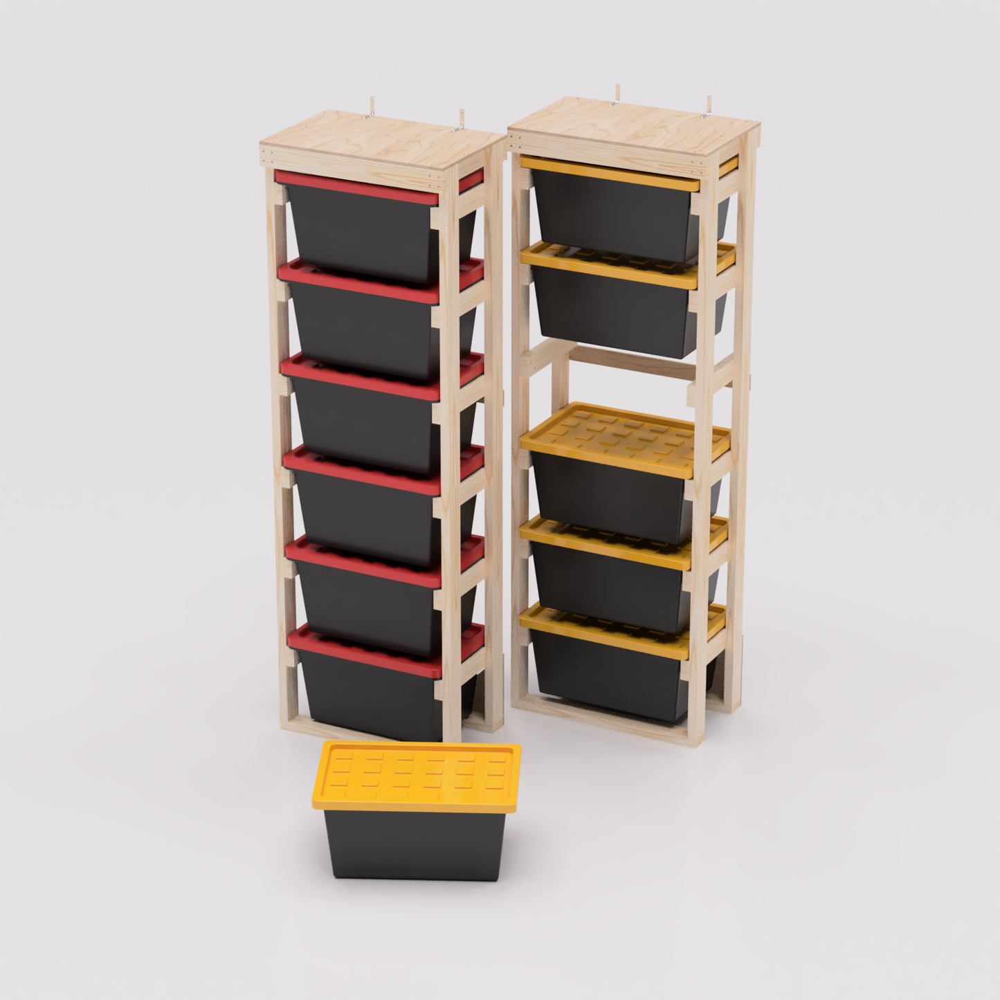 27 Gallon Tote (Lengthwise) Storage Rack Plans PDF