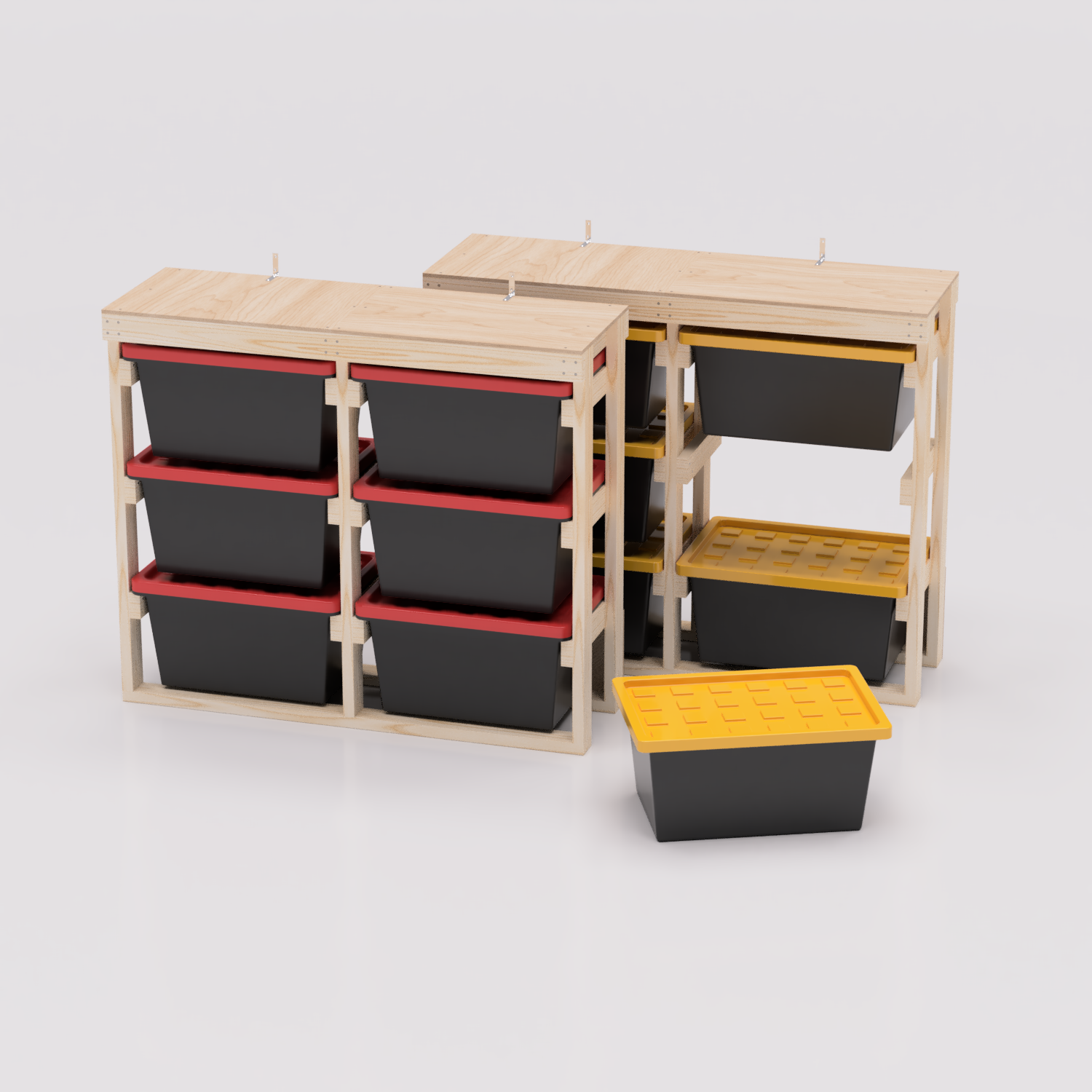 Floating Tote Rack 27 Gallon Tote Sideways Storage Rack Plans PDF – Hudson's Timber