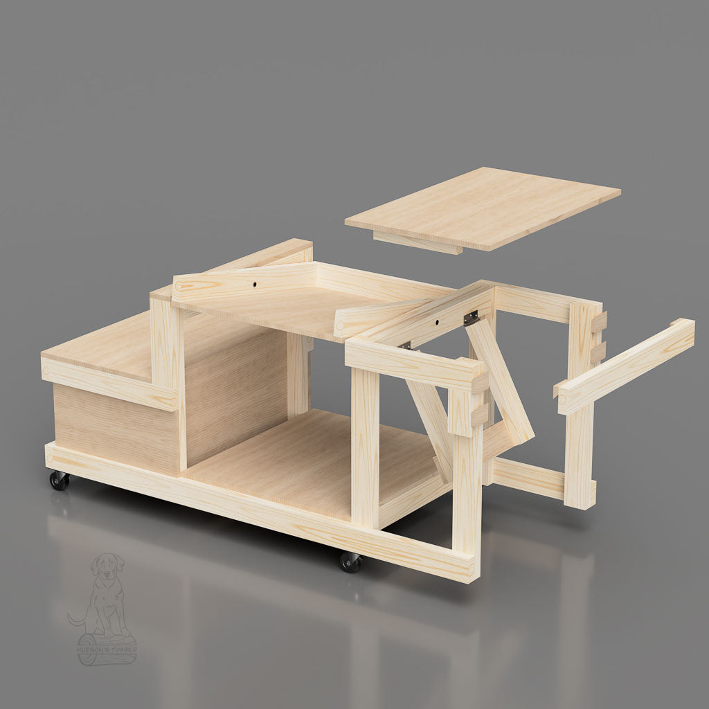 Flip Top Workbench sections shown with no tools