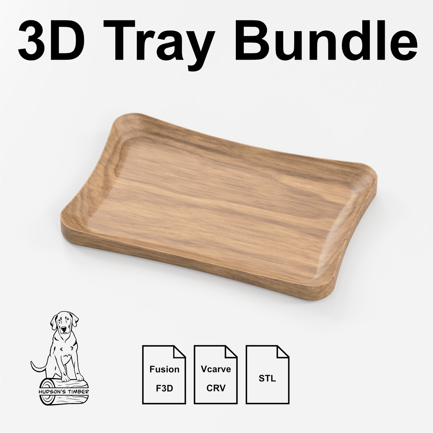 3D STL Pack, CNC Tray Cut Files Bundle A, 15 Designs
