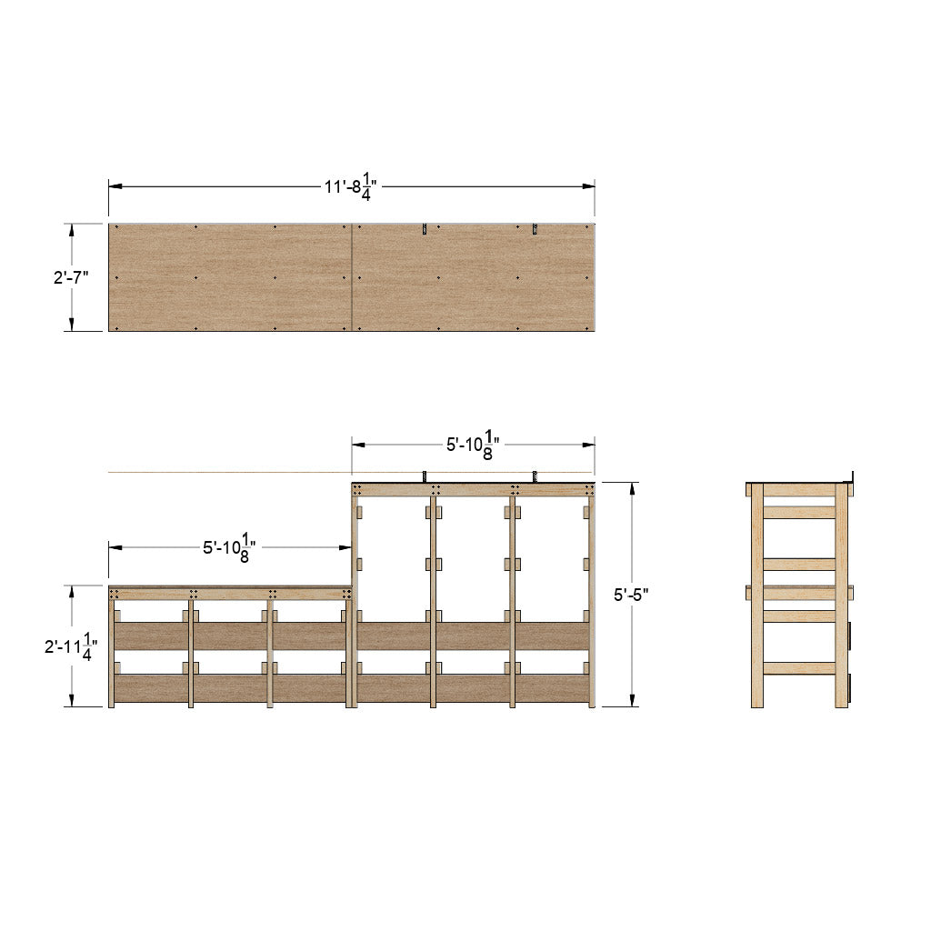 Dimensions for pdf plans of tote rack workbench