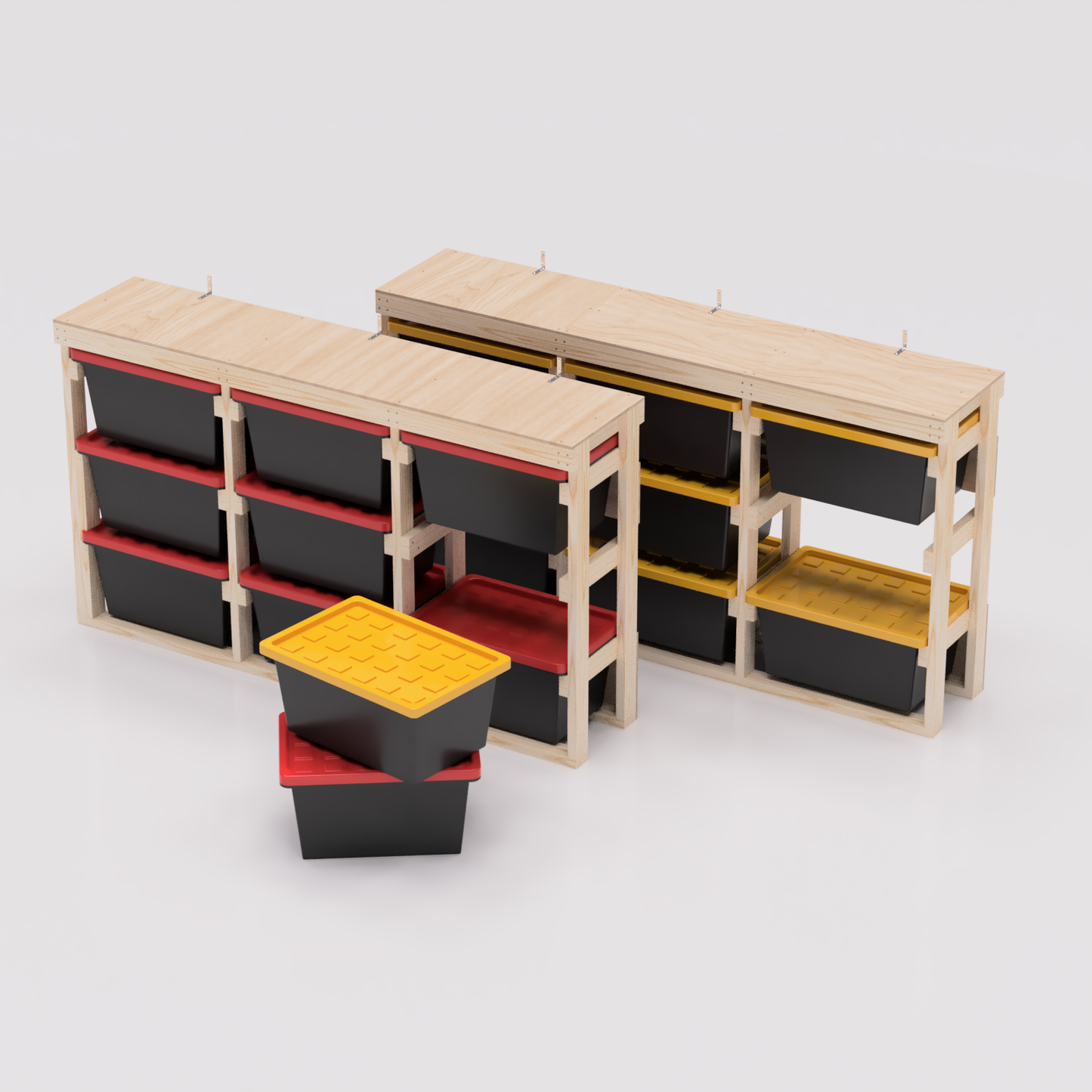 27 Gallon Tote (Lengthwise) Storage Rack Plans PDF