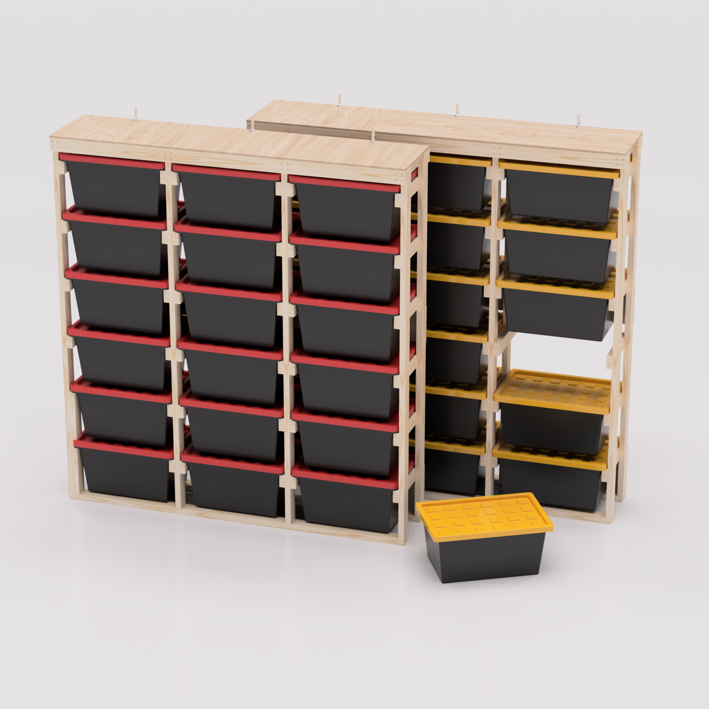 27 Gallon Tote (Lengthwise) Storage Rack Plans PDF