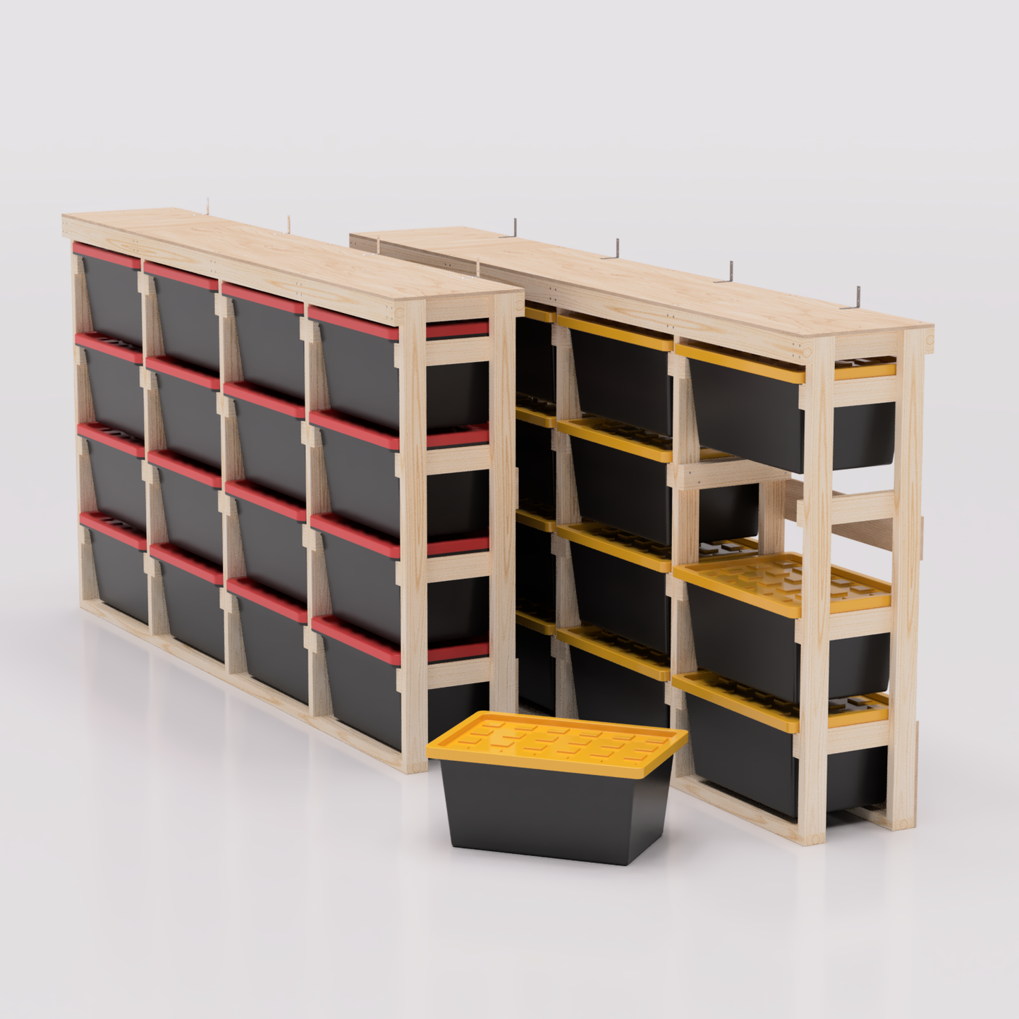 27 Gallon Tote (Lengthwise) Storage Rack Plans PDF