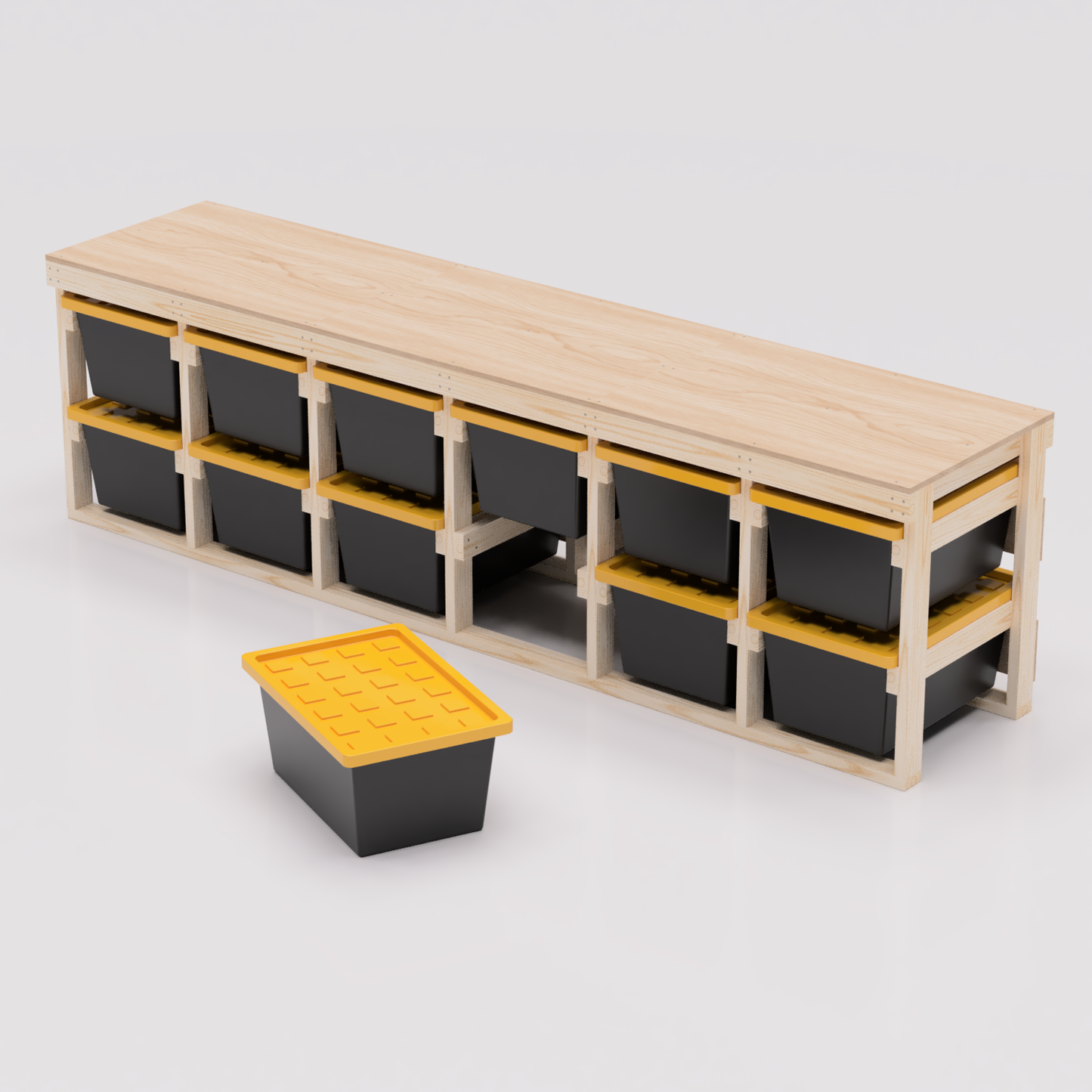 27 Gallon Tote Storage Rack Workbench Plans PDF - Universal