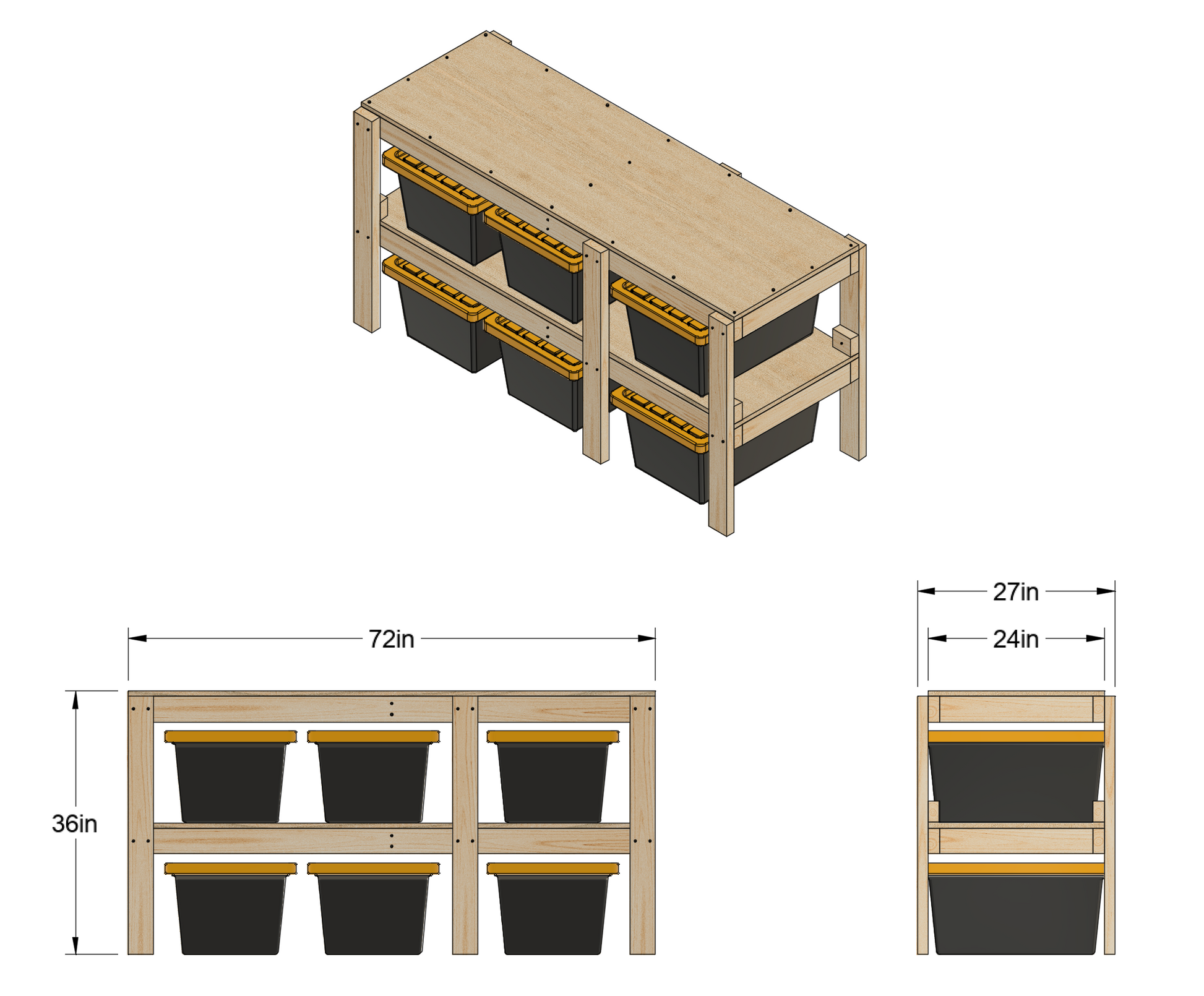 dimensions 6x2 workbench