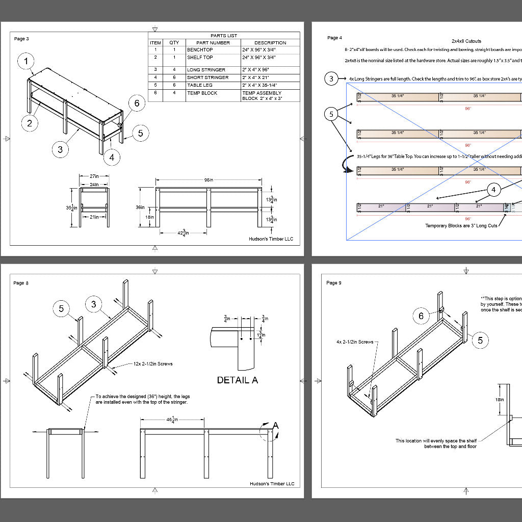 sample instructions for 8x2 workbench