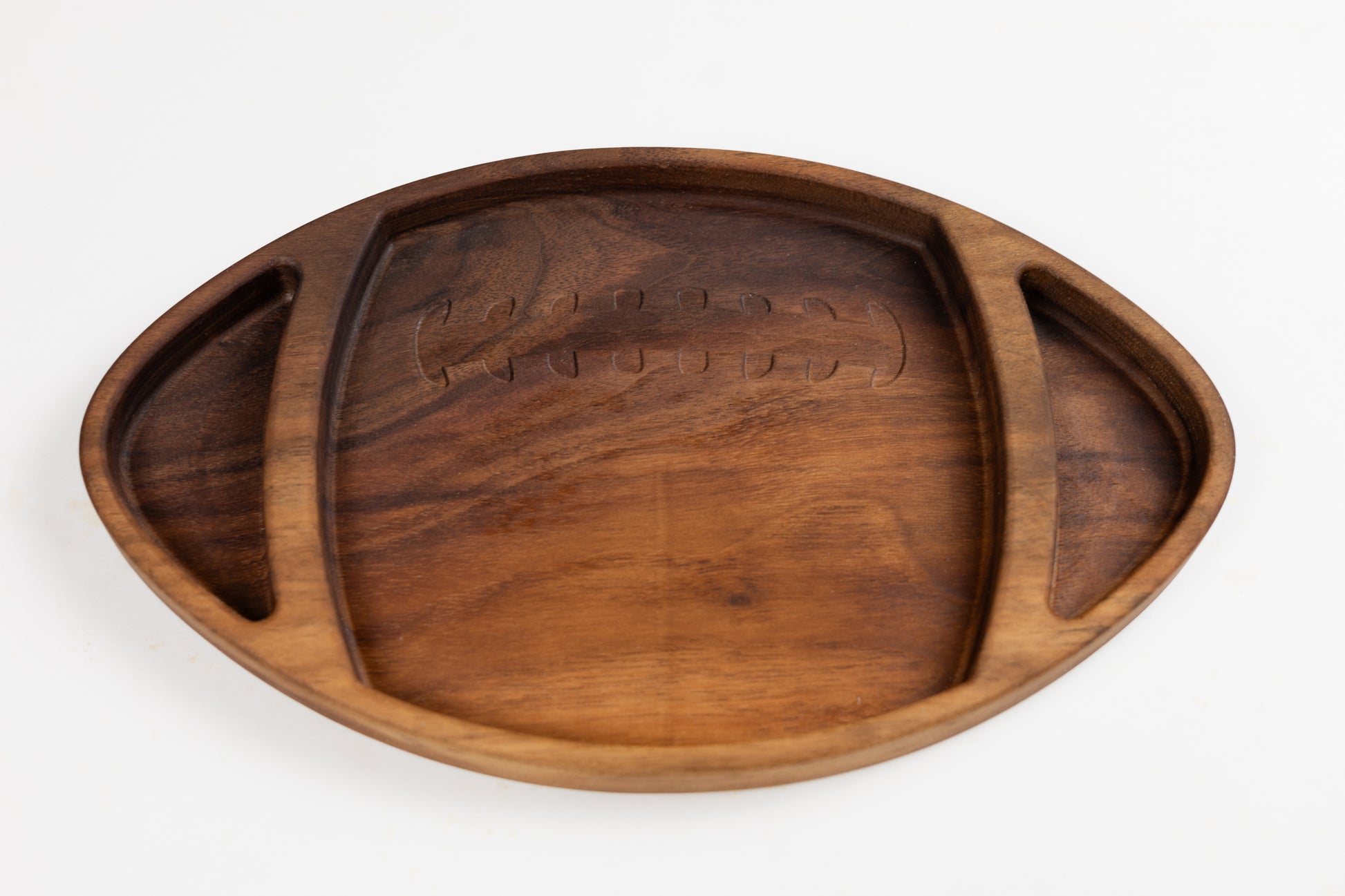 Black Walnut Hardwood Football Valet Tray Catch all Decor