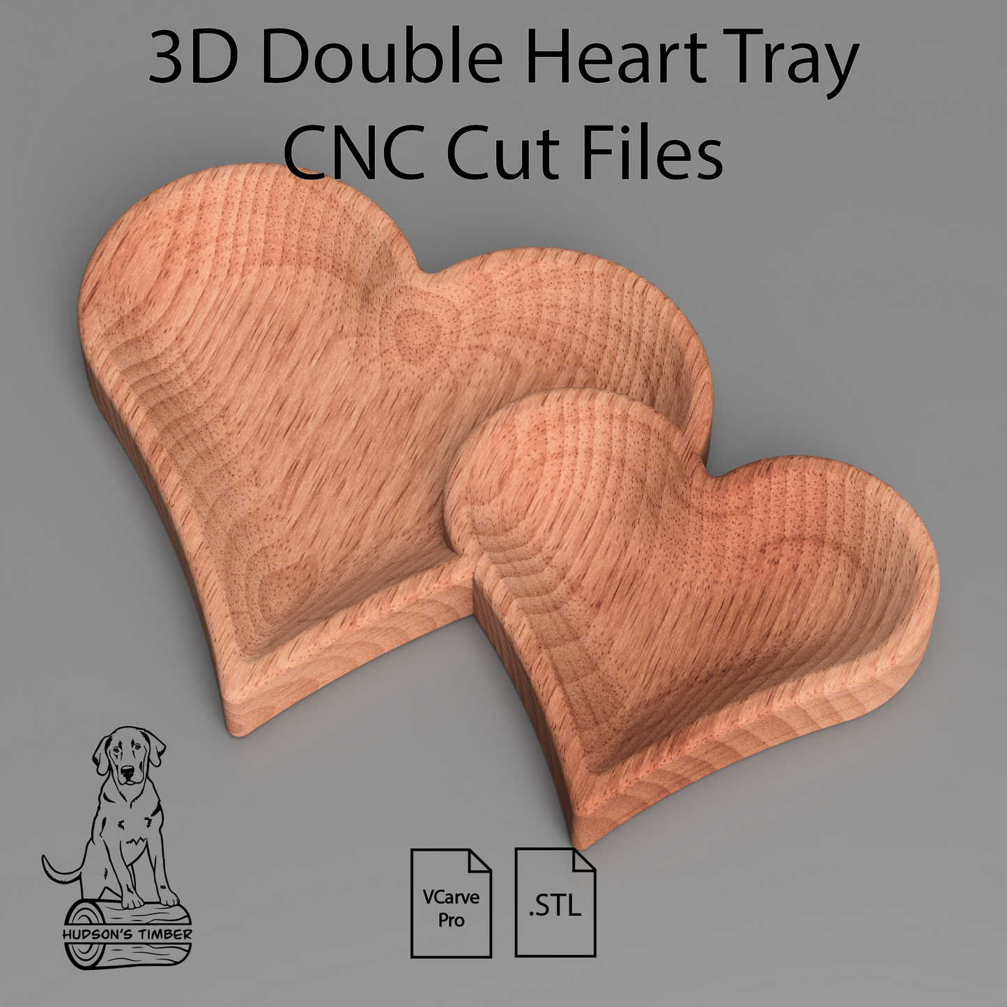 3d Double Heart Concave