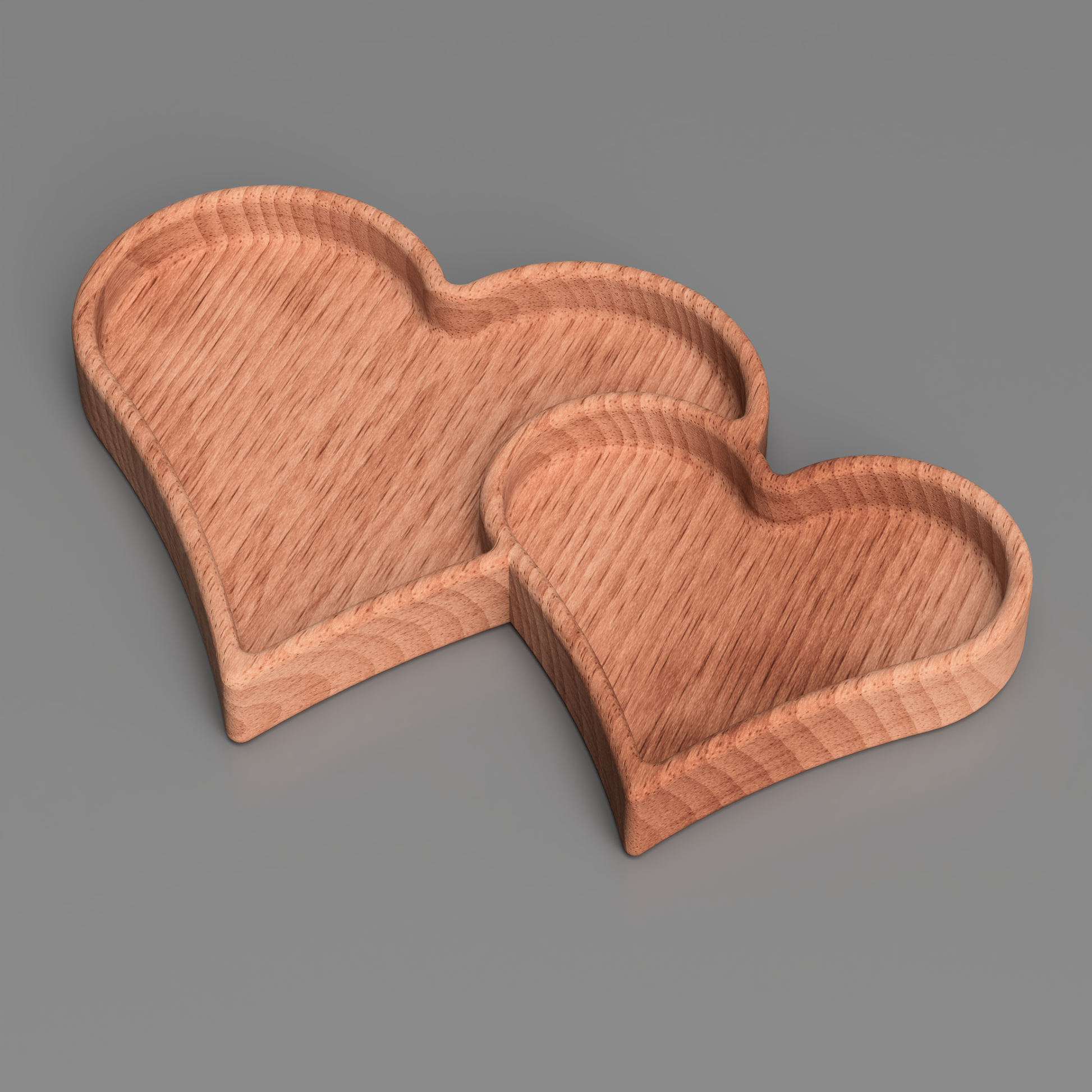 Double Heart Decorative Tray Cut File