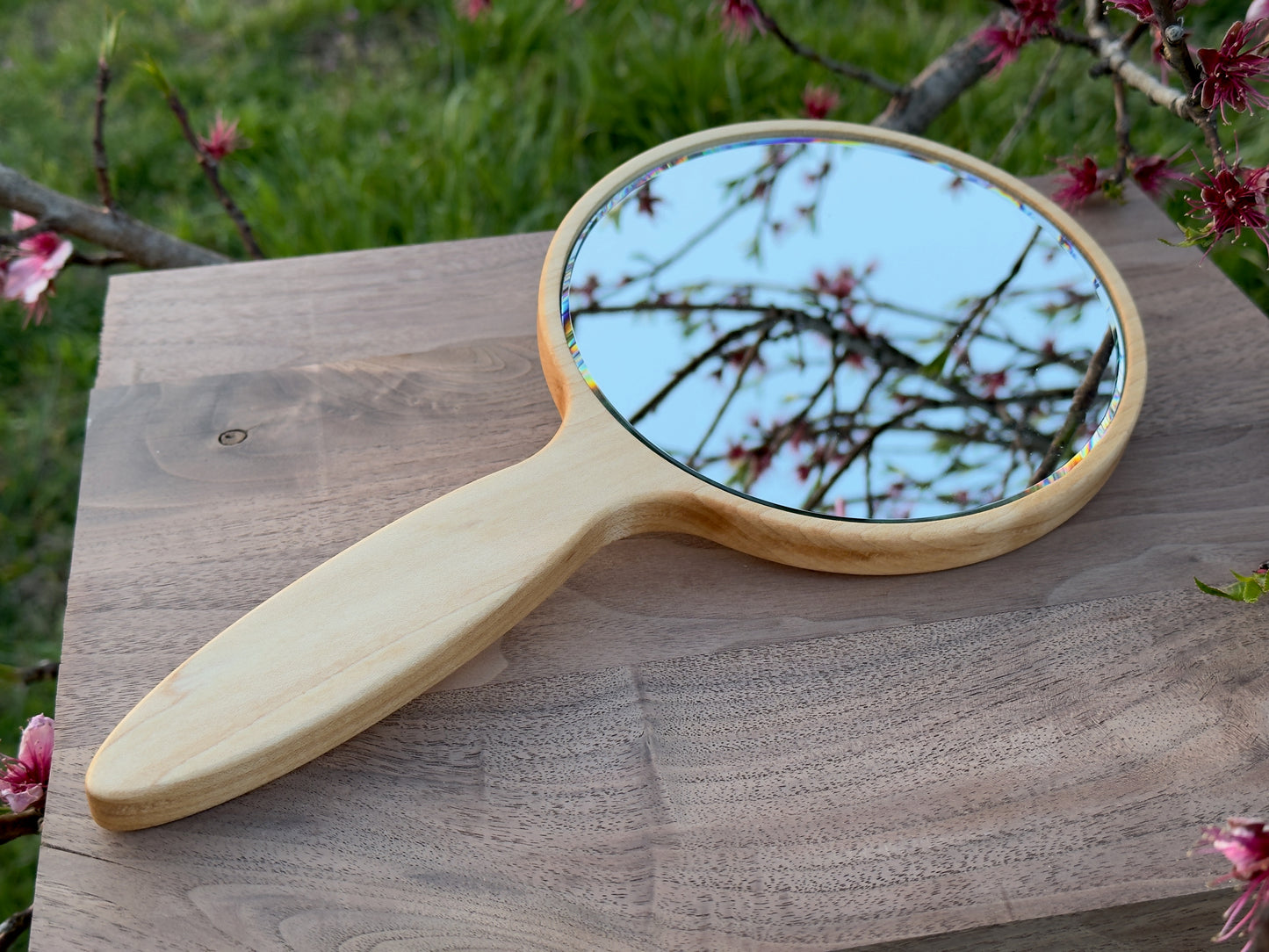 Maple Hardwood Hand Mirror