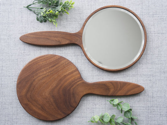 Black Walnut Hardwood Hand Mirror