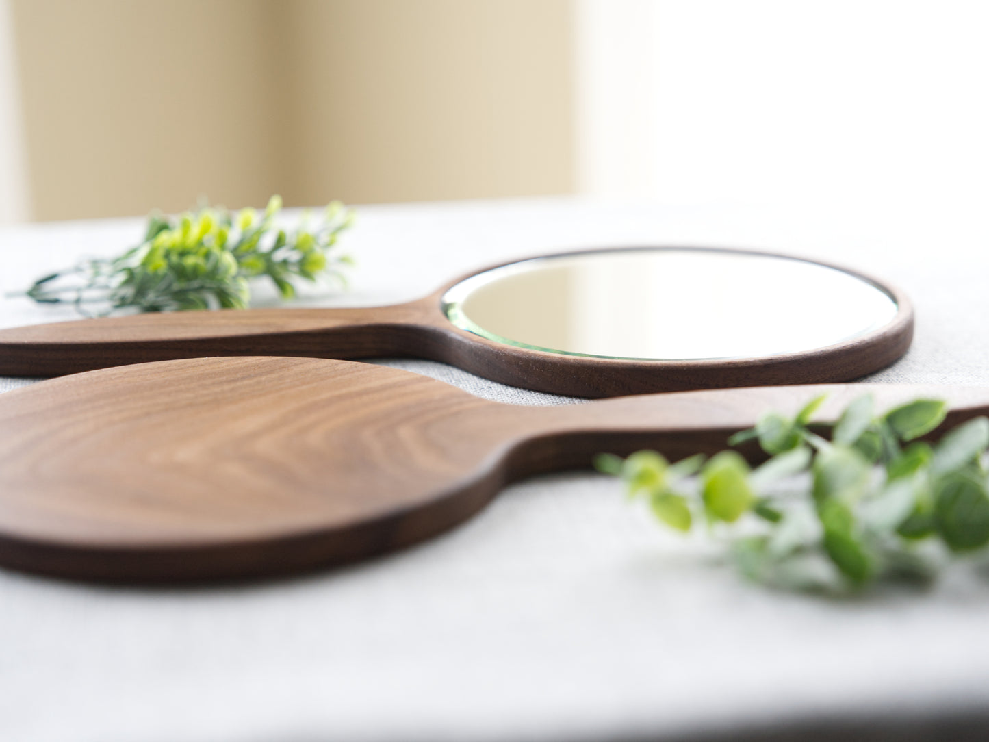Black Walnut Hardwood Hand Mirror