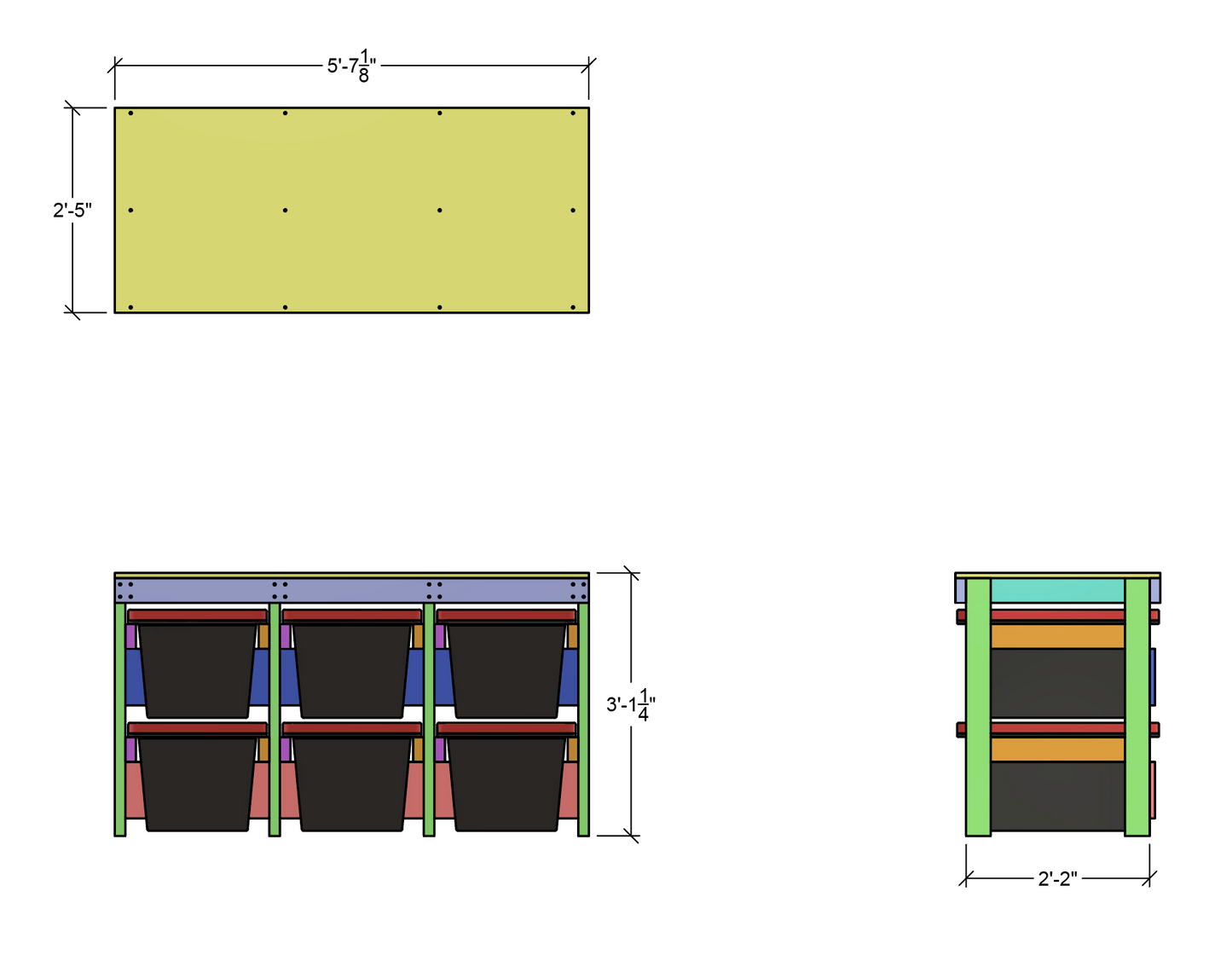 hdx 3x2 tote rack workbench dimensions
