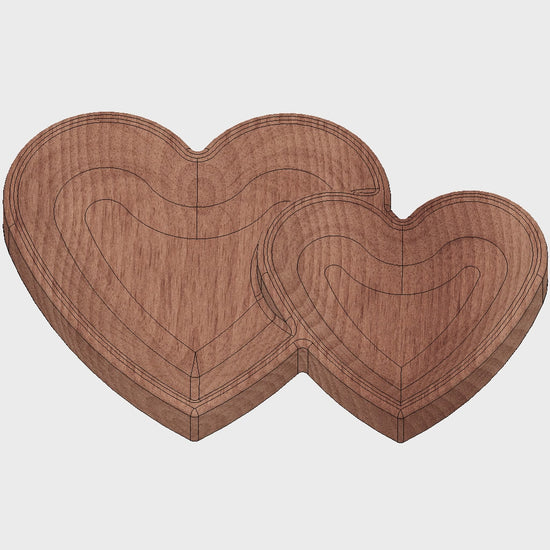 video animation preview of nested hearts with 3d toolpath